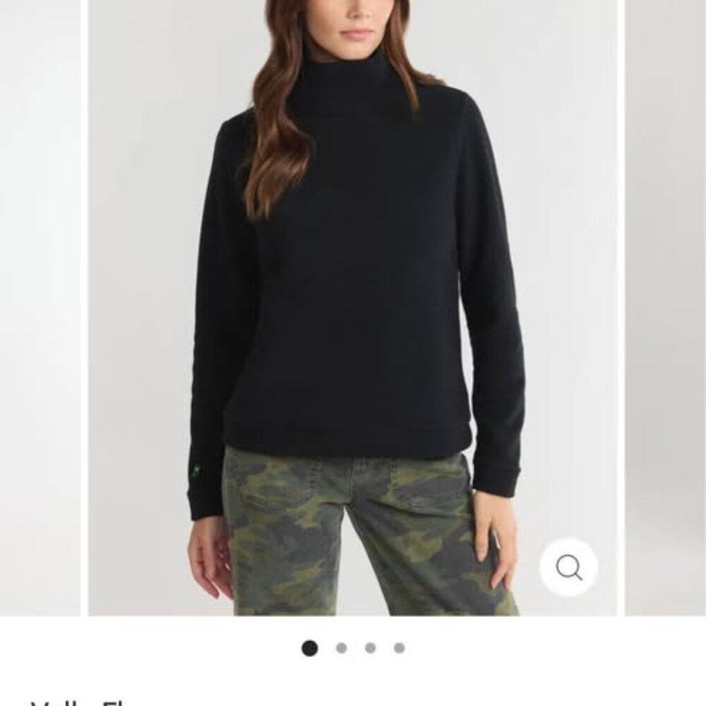Dudley Stephens Park Slope Turtleneck in Black Vello Fleece Size Medium